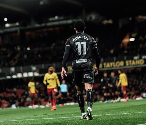 Josh Ginnelly wearing number 11 for Swansea City