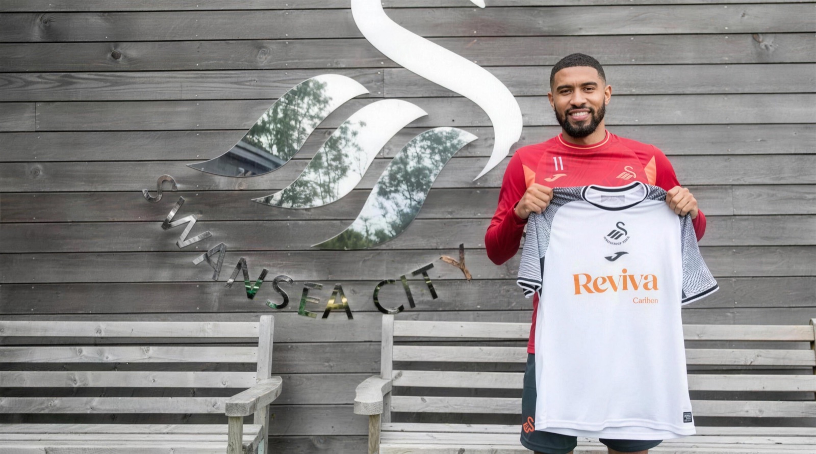Josh Ginnelly on signing day at Swansea City
